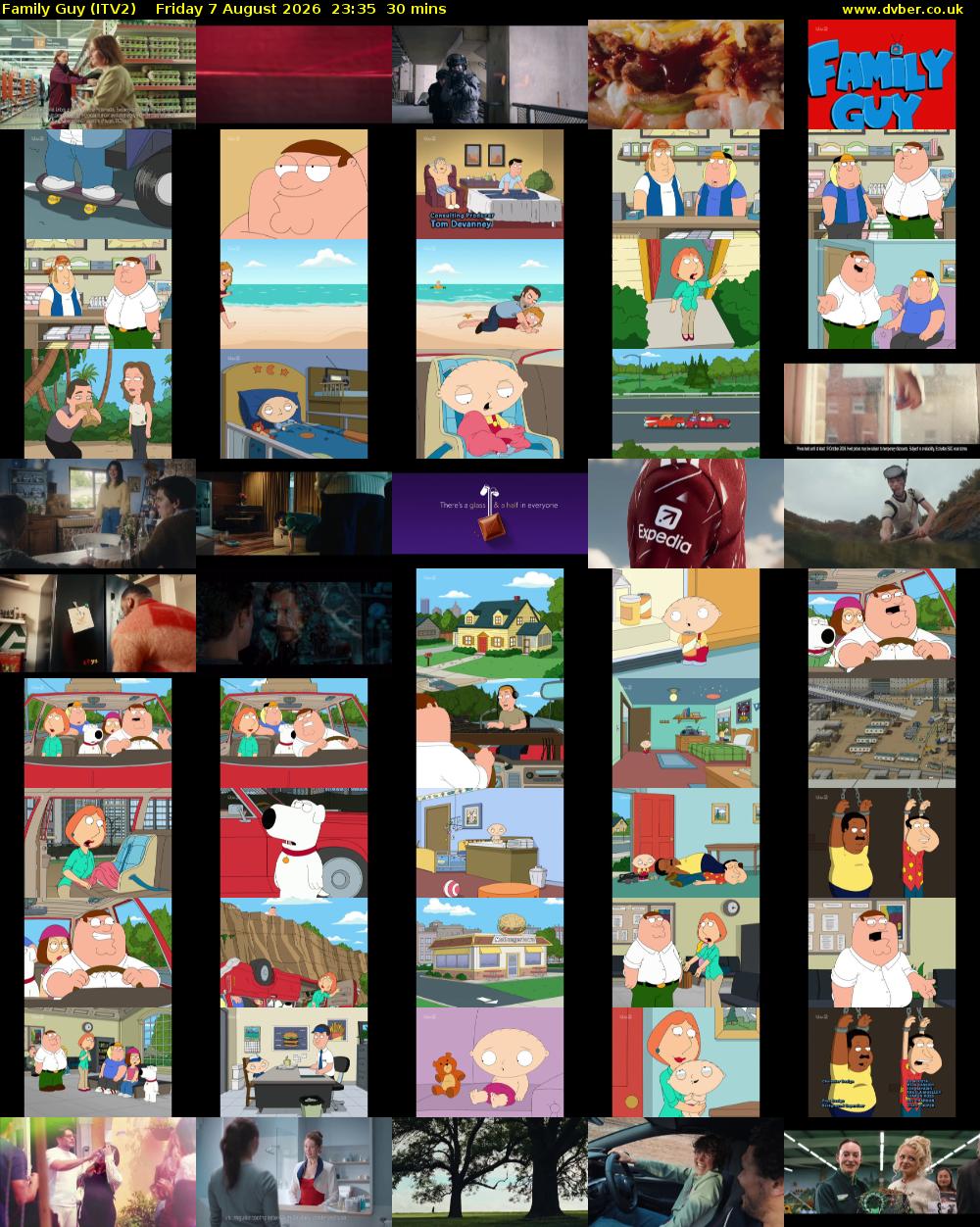 Family Guy (ITV2) Friday 7 August 2026 23:35 - 00:05
