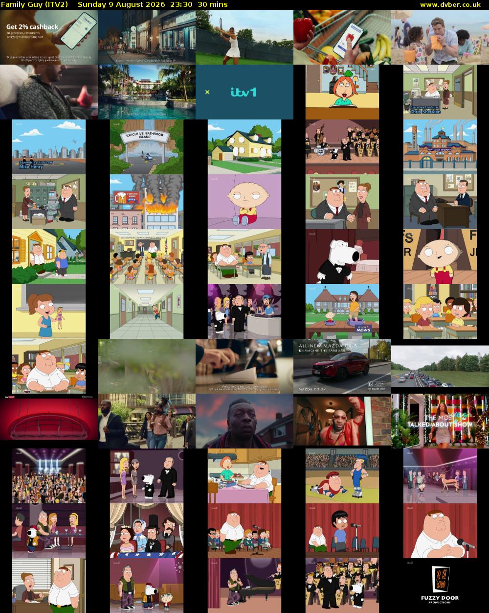 Family Guy (ITV2) Sunday 9 August 2026 23:30 - 00:00