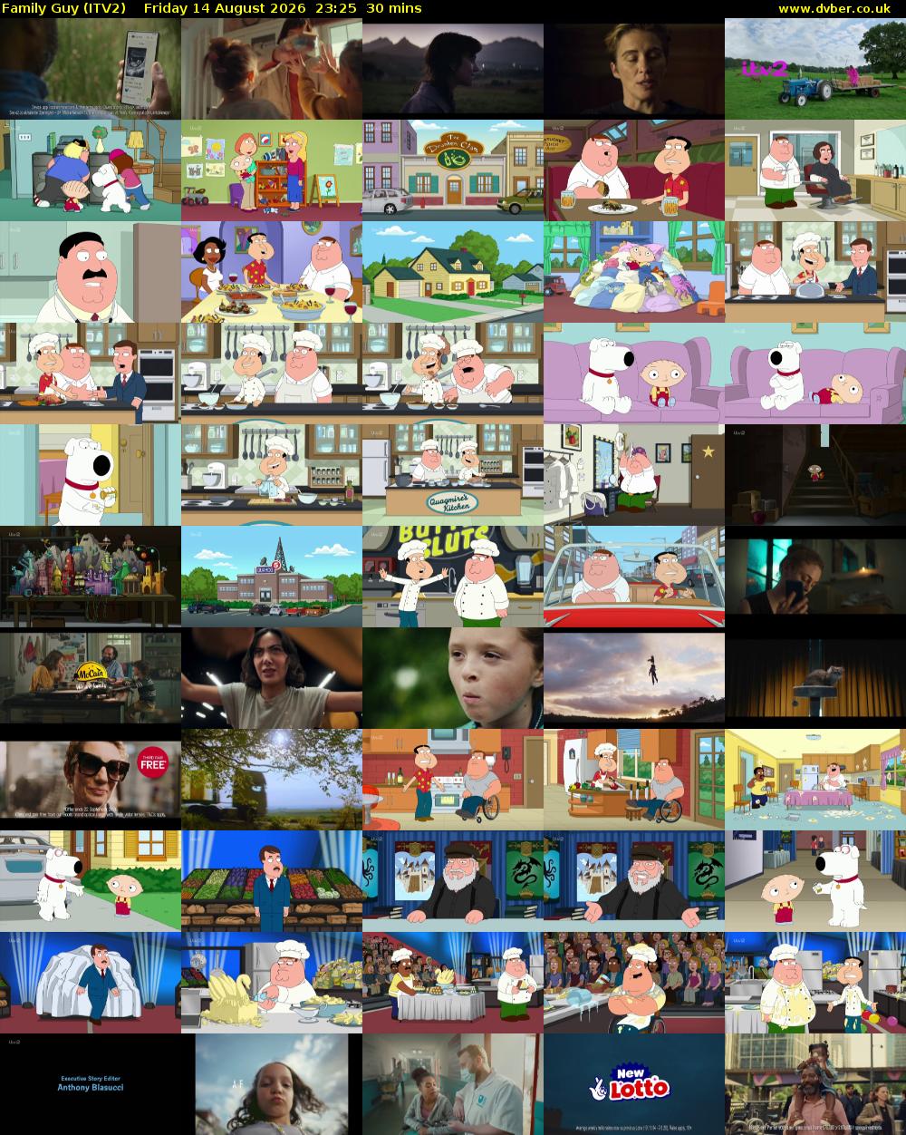 Family Guy (ITV2) Friday 14 August 2026 23:25 - 23:55