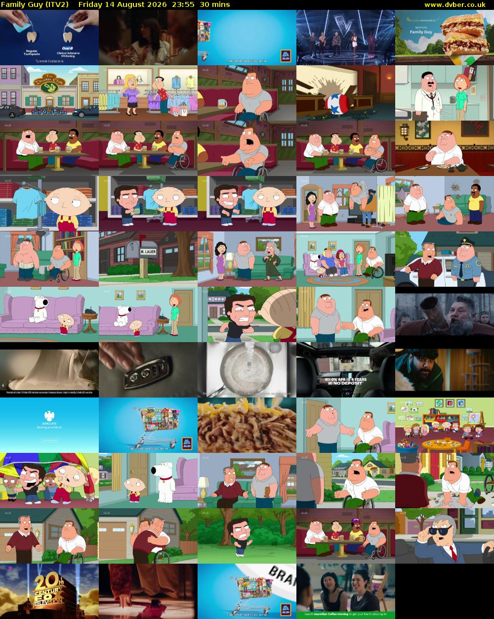 Family Guy (ITV2) Friday 14 August 2026 23:55 - 00:25