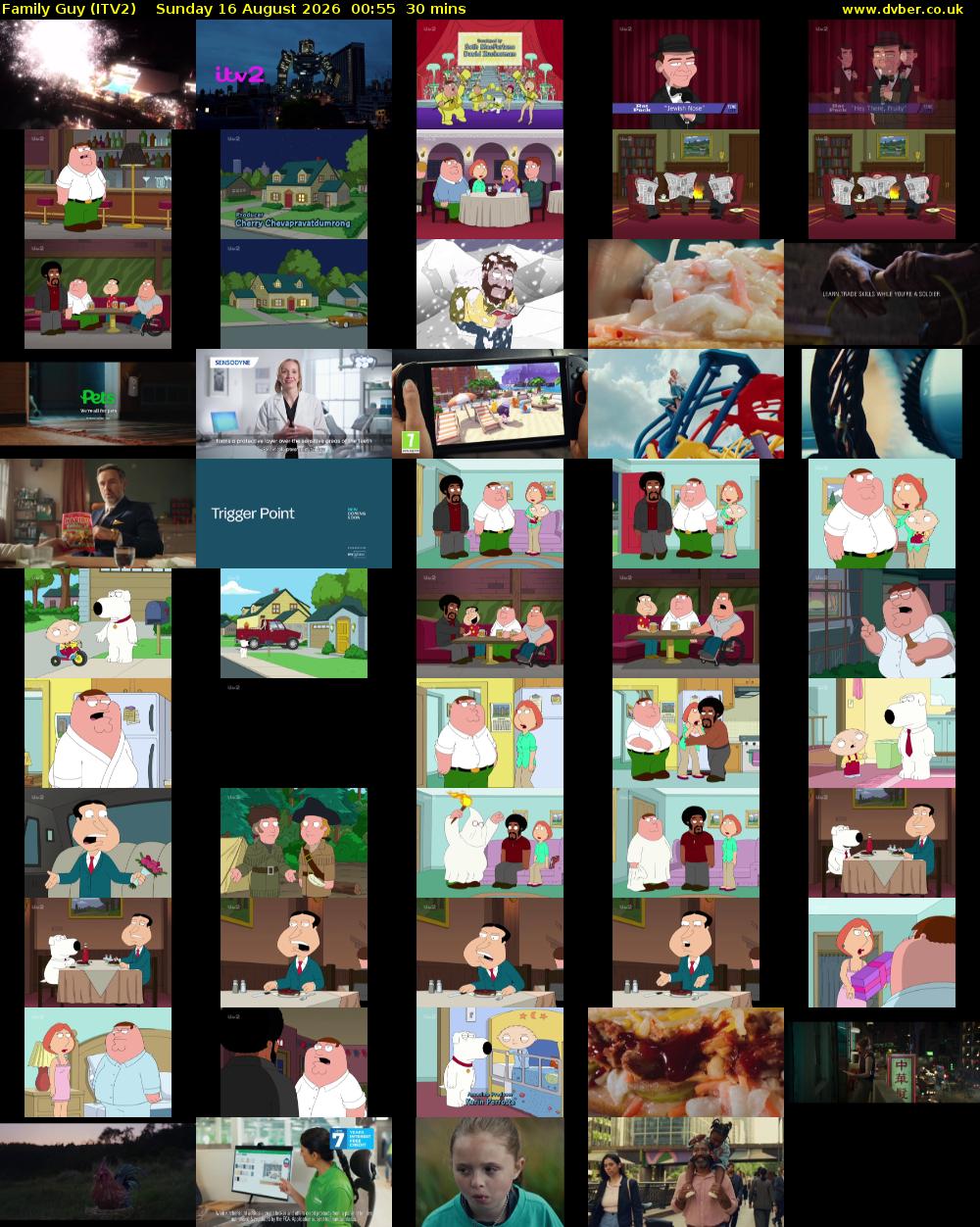 Family Guy (ITV2) Sunday 16 August 2026 00:55 - 01:25