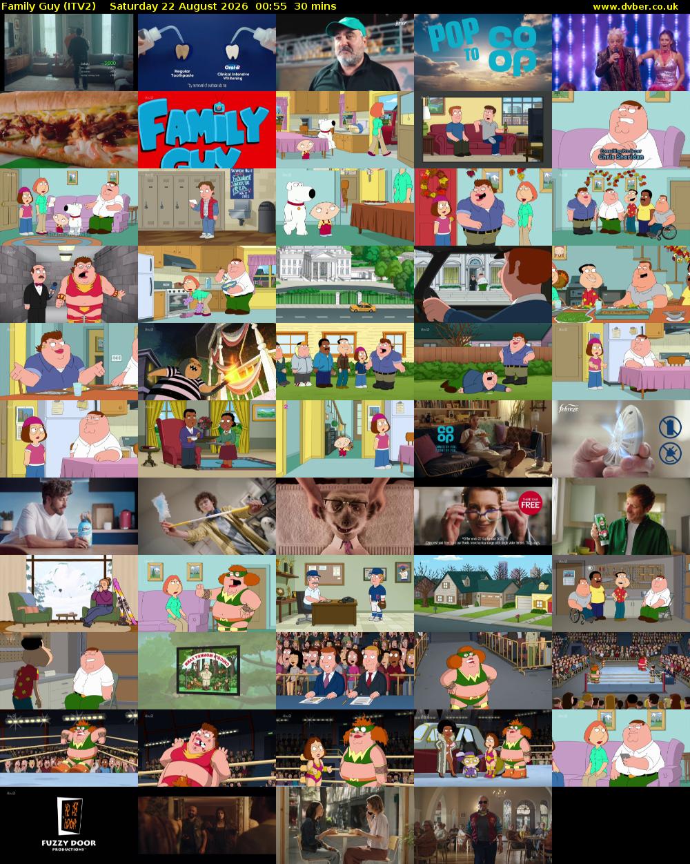 Family Guy (ITV2) Saturday 22 August 2026 00:55 - 01:25