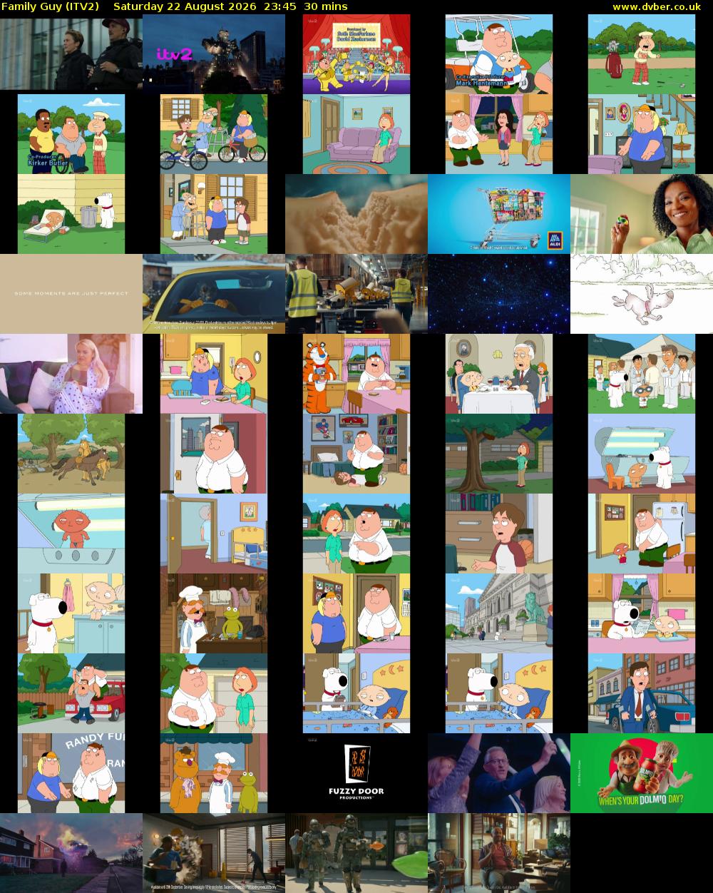 Family Guy (ITV2) Saturday 22 August 2026 23:45 - 00:15