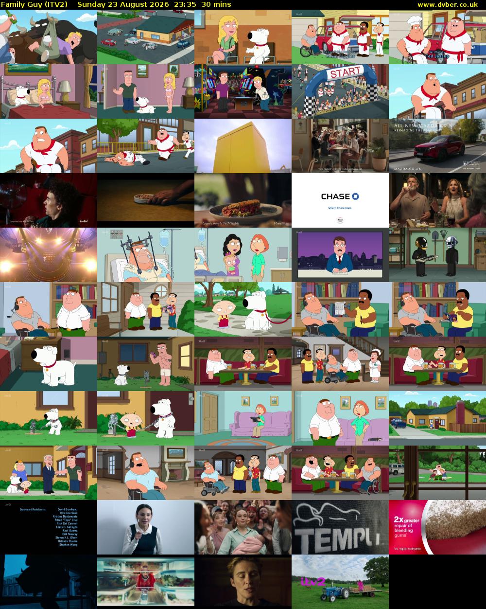 Family Guy (ITV2) Sunday 23 August 2026 23:35 - 00:05