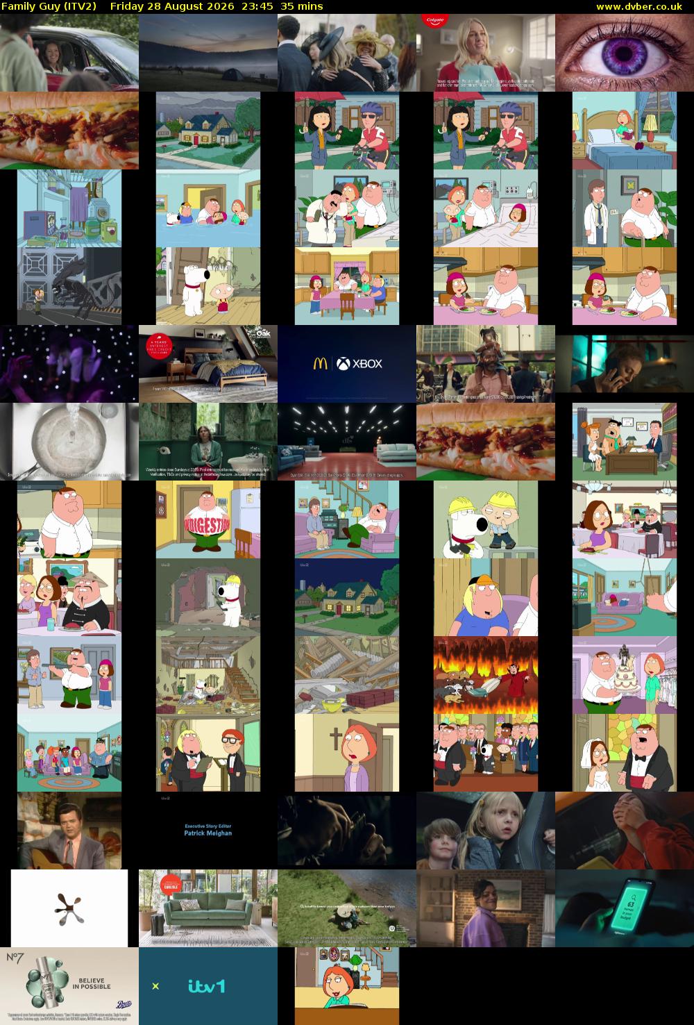 Family Guy (ITV2) Friday 28 August 2026 23:45 - 00:20