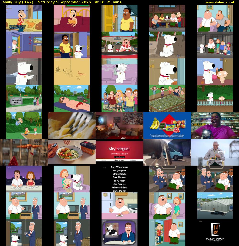 Family Guy (ITV2) Saturday 5 September 2026 00:10 - 00:35