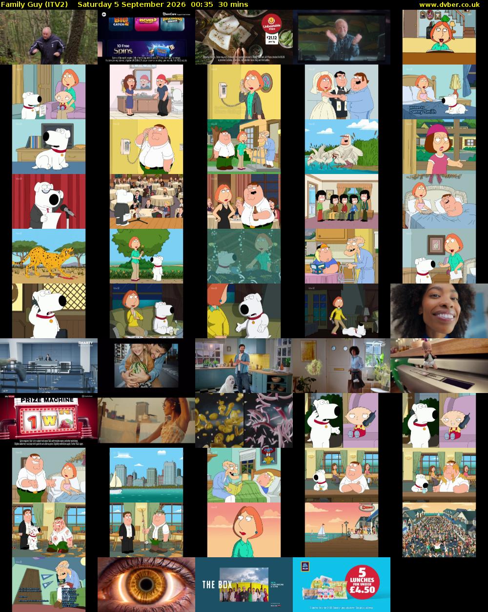 Family Guy (ITV2) Saturday 5 September 2026 00:35 - 01:05