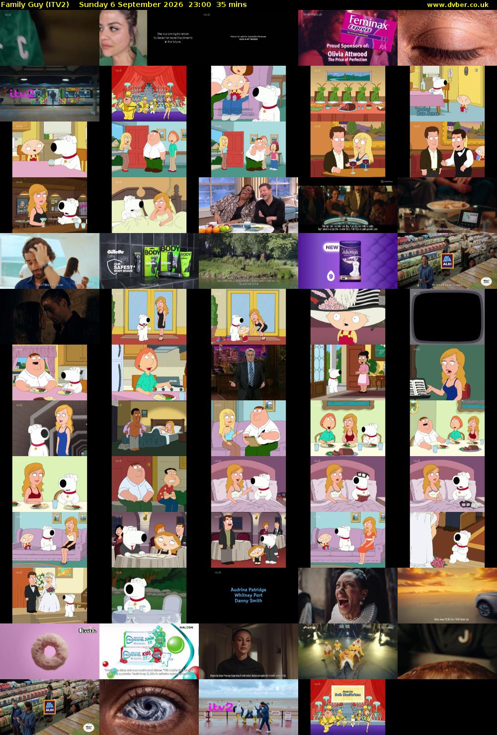 Family Guy (ITV2) Sunday 6 September 2026 23:00 - 23:35
