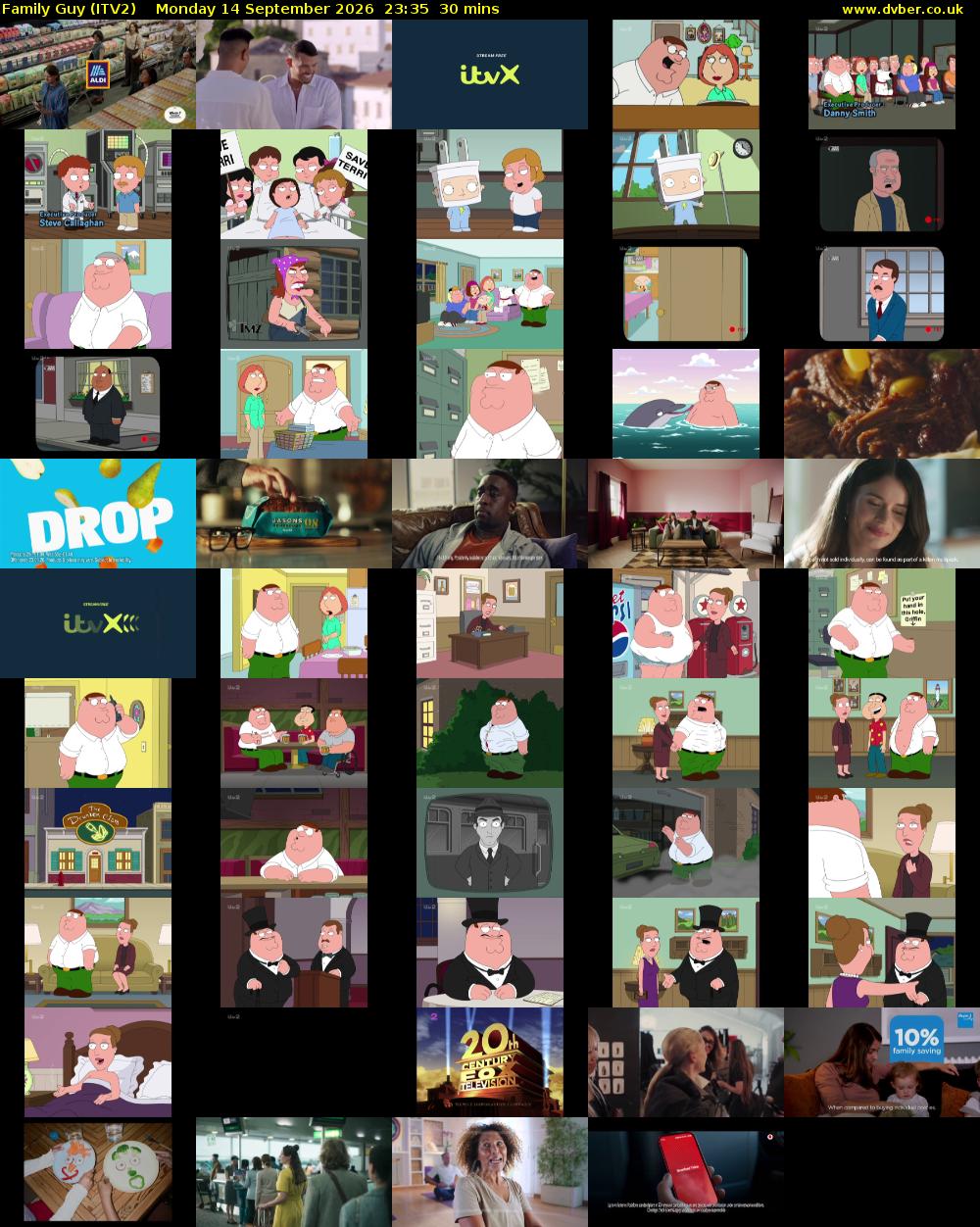 Family Guy (ITV2) Monday 14 September 2026 23:35 - 00:05