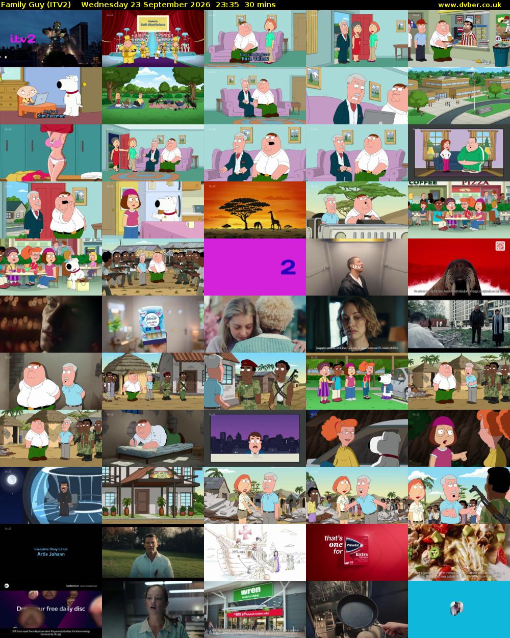 Family Guy (ITV2) Wednesday 23 September 2026 23:35 - 00:05