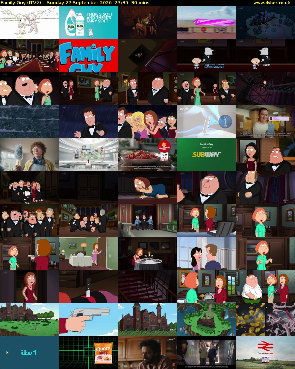 Family Guy (ITV2) Sunday 27 September 2026 23:35 - 00:05