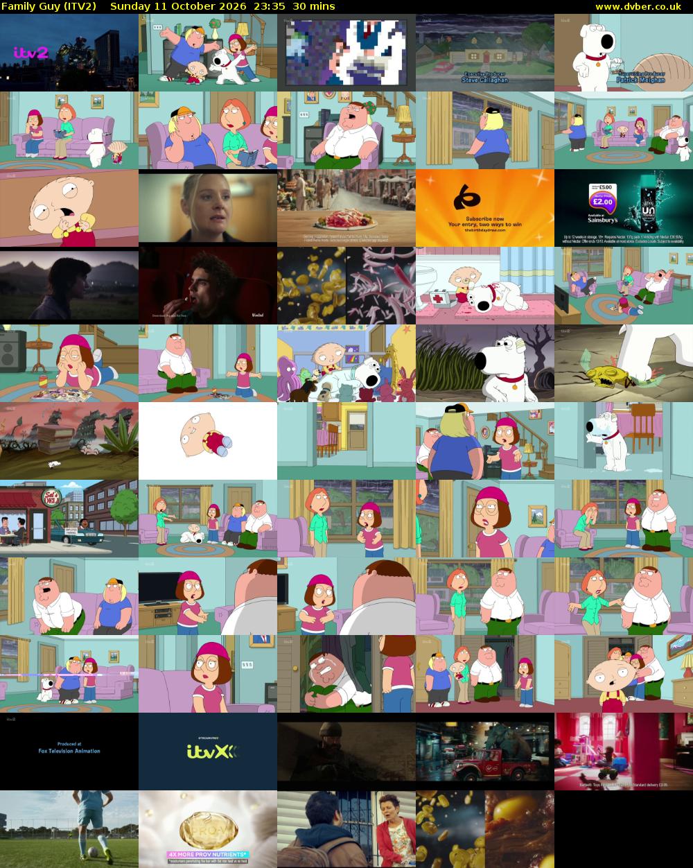 Family Guy (ITV2) Sunday 11 October 2026 23:35 - 00:05