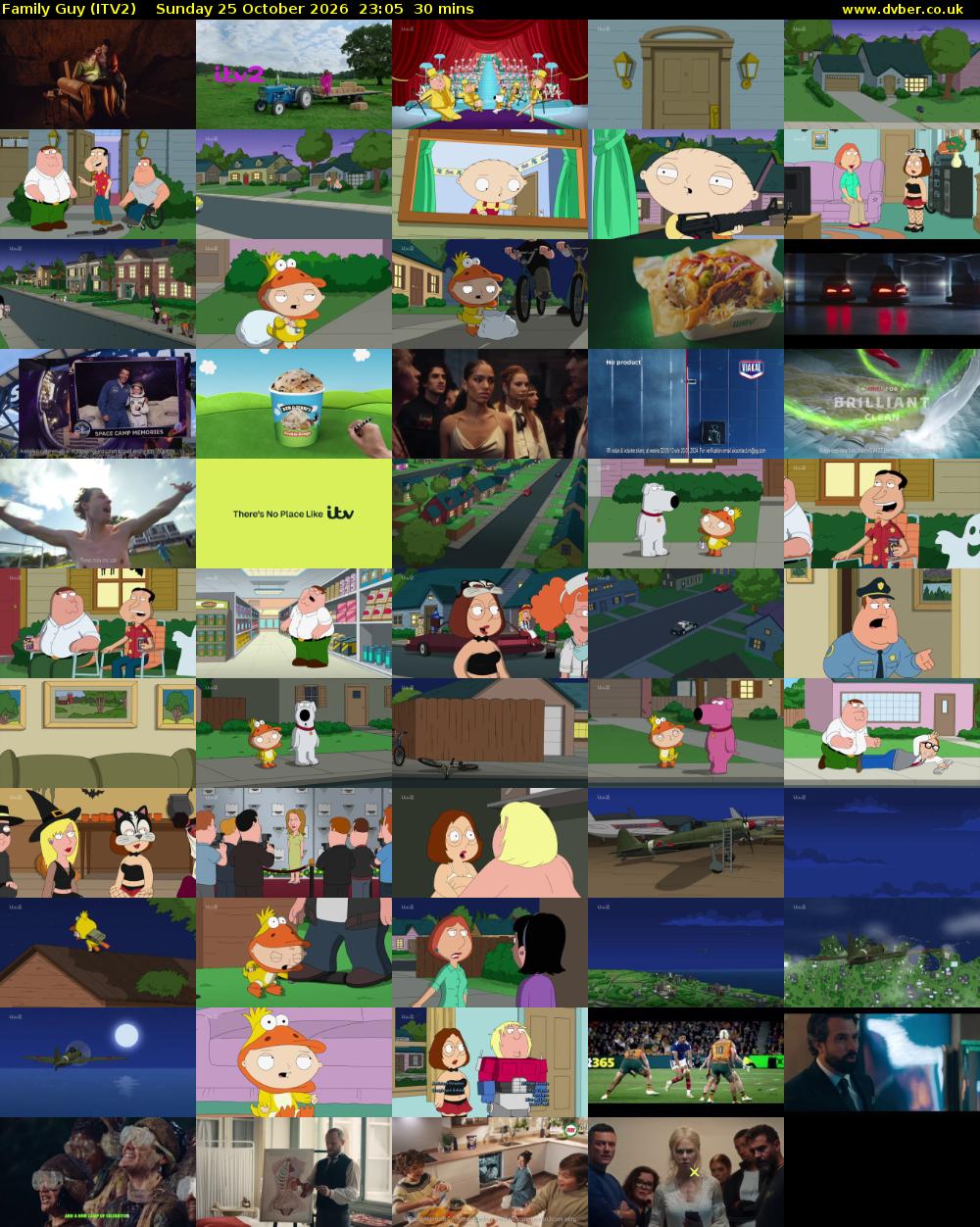 Family Guy (ITV2) Sunday 25 October 2026 23:05 - 23:35
