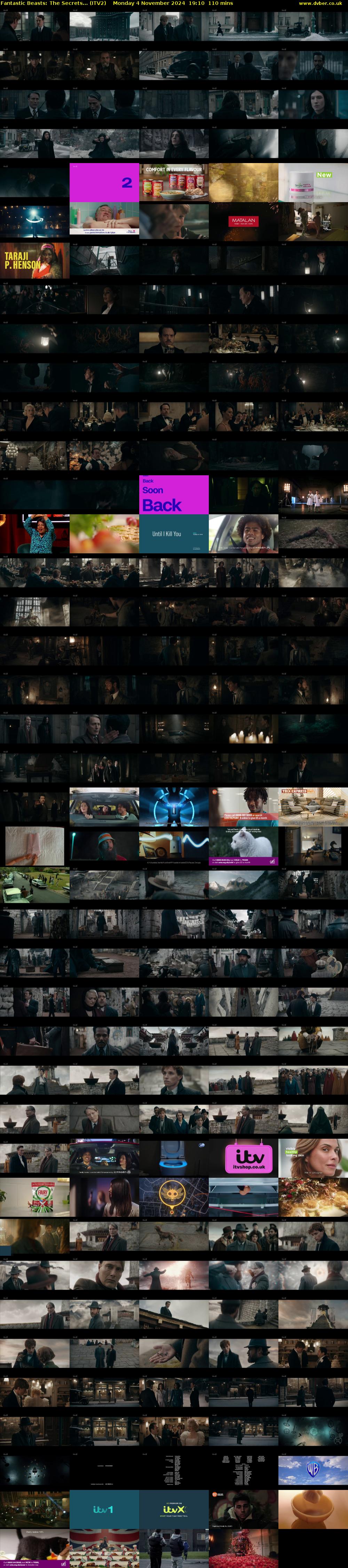 Fantastic Beasts: The Secrets... (ITV2) Monday 4 November 2024 19:10 - 21:00