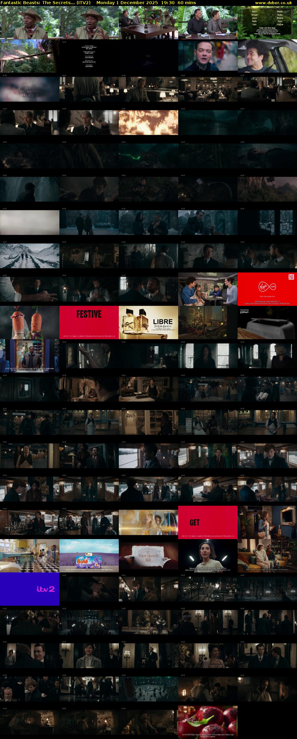 Fantastic Beasts: The Secrets... (ITV2) Monday 1 December 2025 19:30 - 20:30