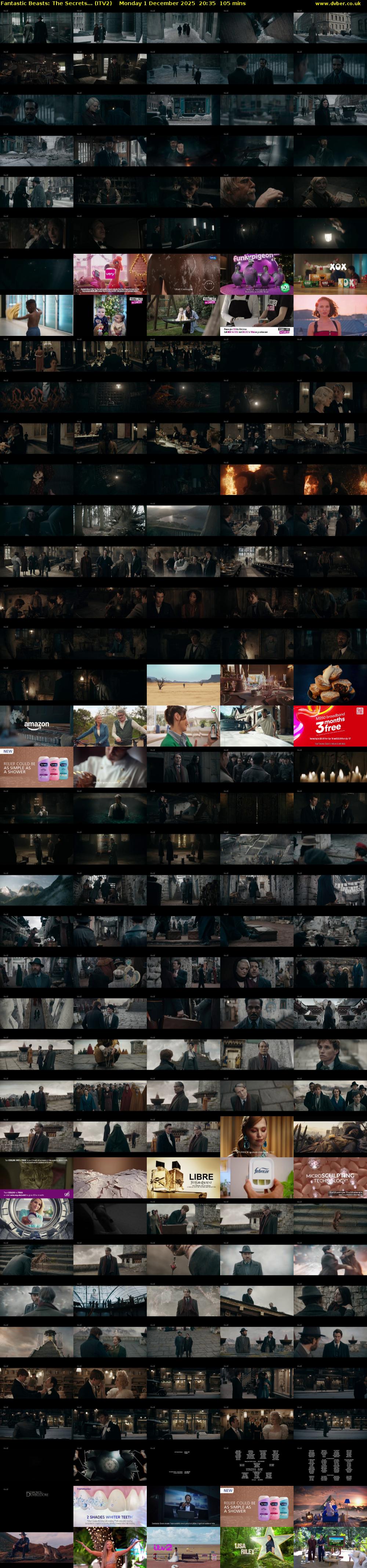 Fantastic Beasts: The Secrets... (ITV2) Monday 1 December 2025 20:35 - 22:20