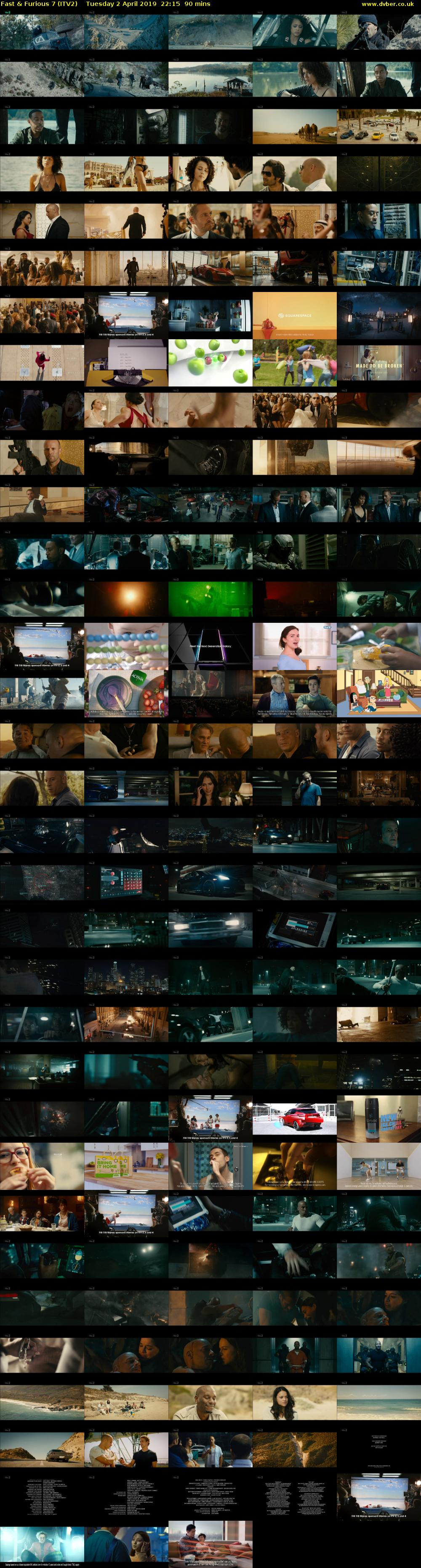 Fast & Furious 7 (ITV2) Tuesday 2 April 2019 22:15 - 23:45