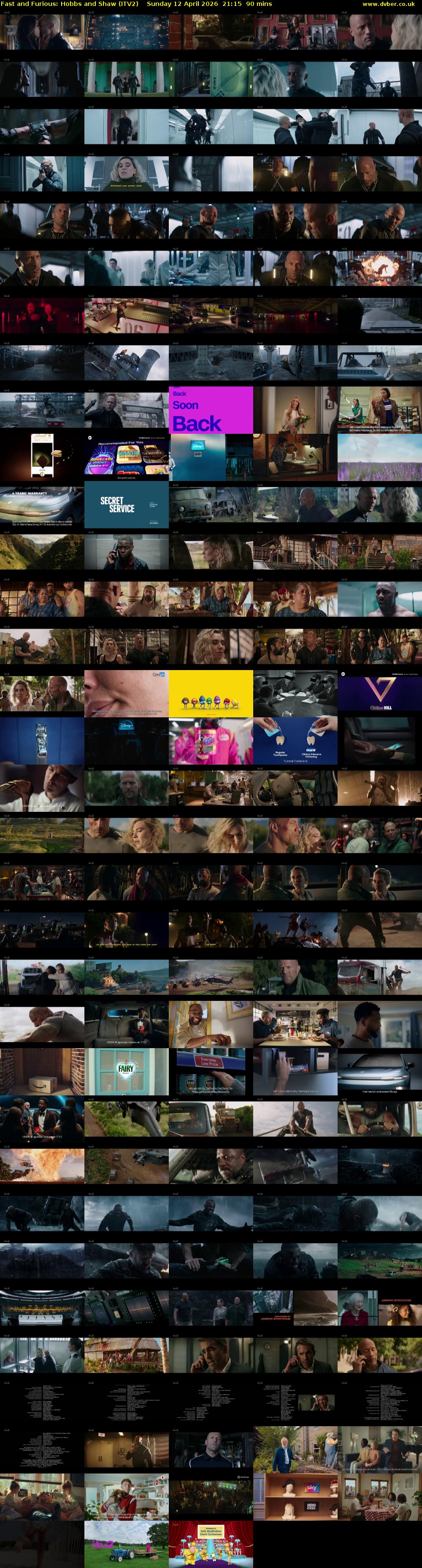 Fast and Furious: Hobbs and Shaw (ITV2) Sunday 12 April 2026 21:15 - 22:45