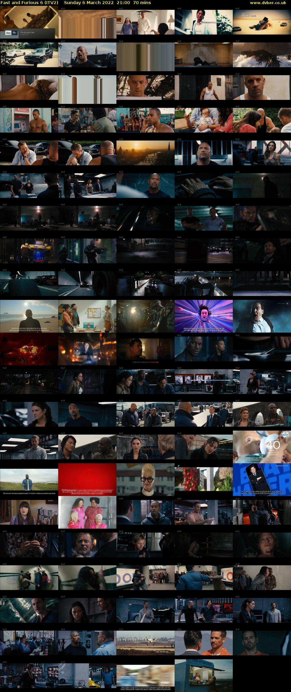 Fast and Furious 6 (ITV2) Sunday 6 March 2022 21:00 - 22:10