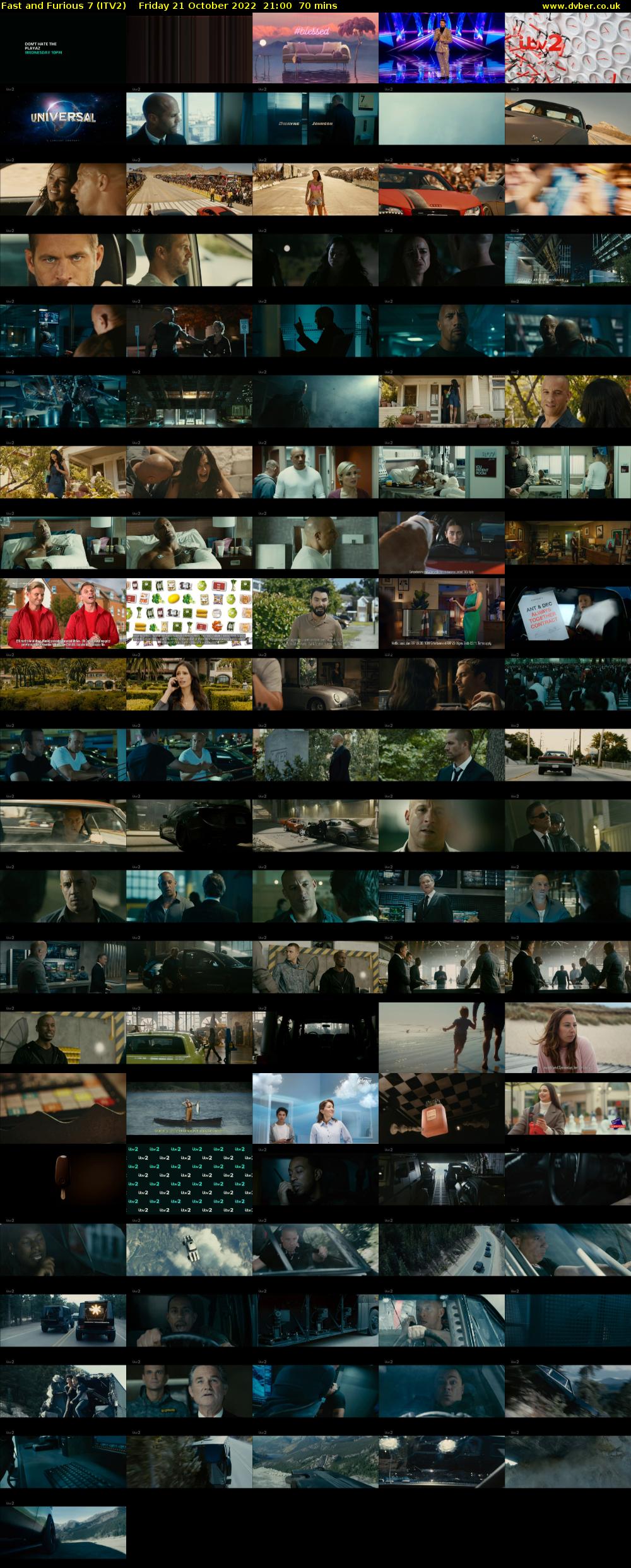 Fast and Furious 7 (ITV2) Friday 21 October 2022 21:00 - 22:10