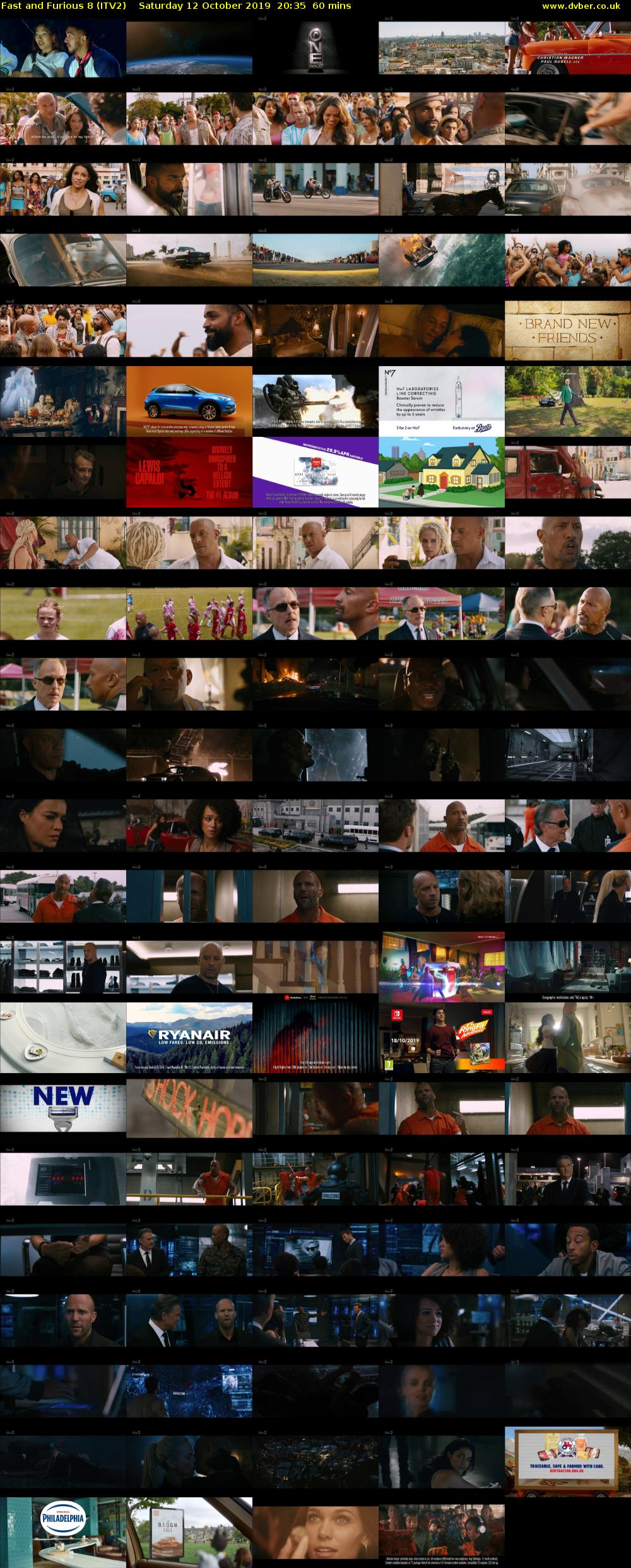 Fast and Furious 8 (ITV2) Saturday 12 October 2019 20:35 - 21:35