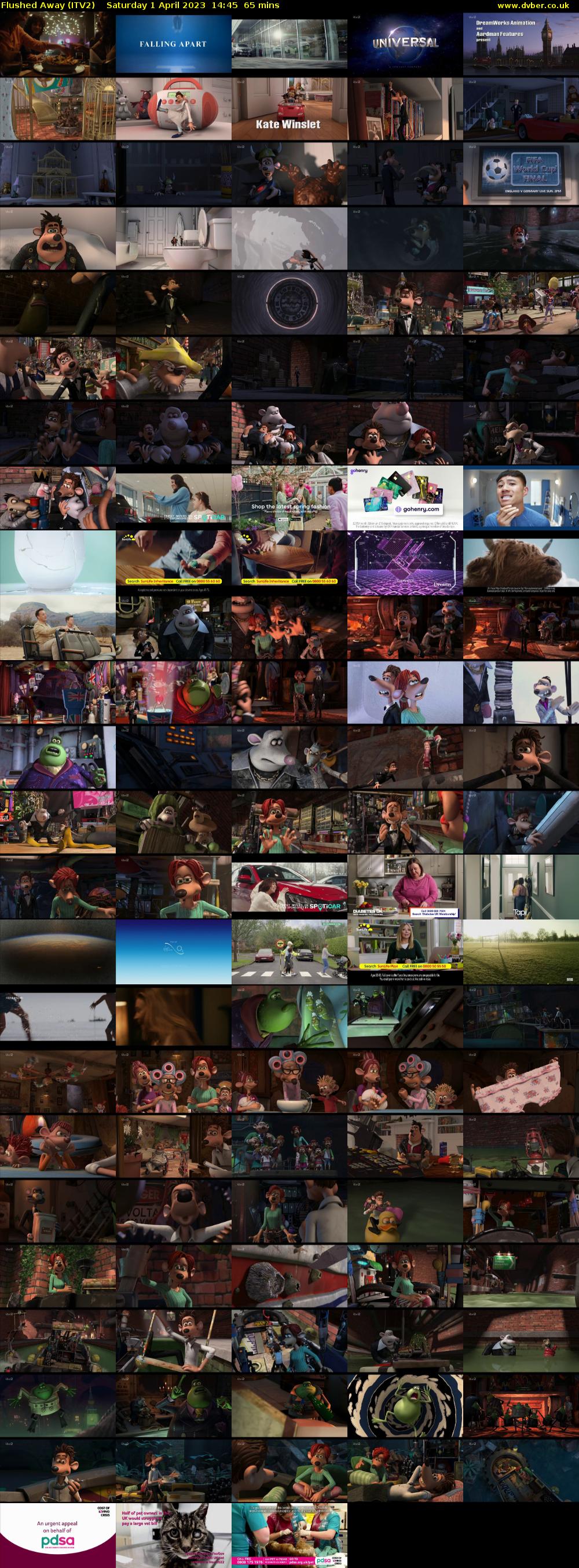 Flushed Away (ITV2) Saturday 1 April 2023 14:45 - 15:50