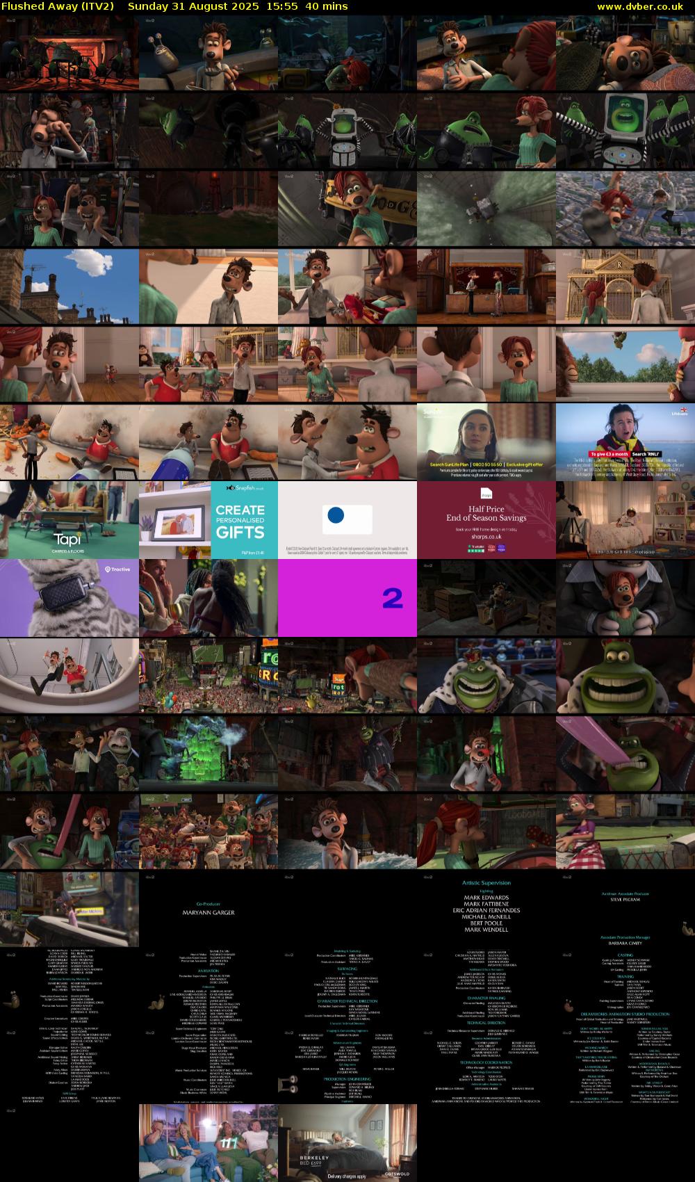 Flushed Away (ITV2) Sunday 31 August 2025 15:55 - 16:35