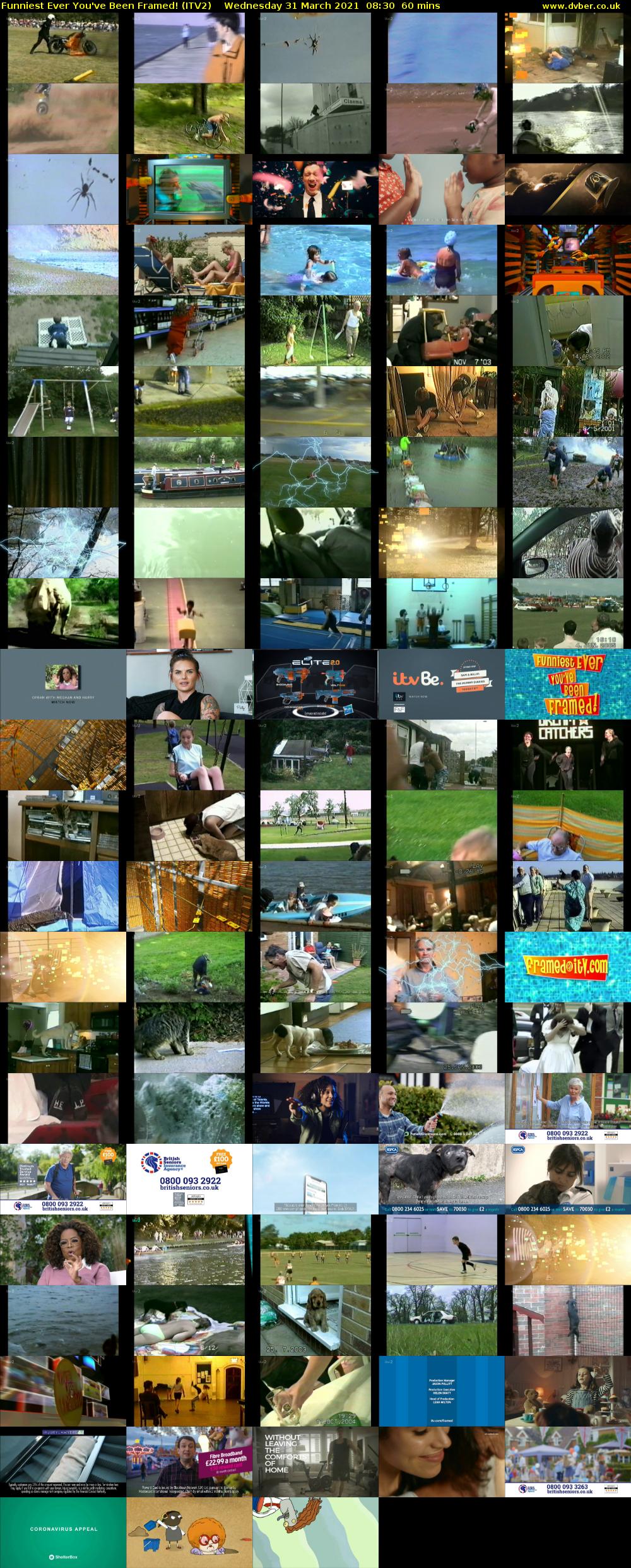 Funniest Ever You've Been Framed! (ITV2) Wednesday 31 March 2021 08:30 - 09:30