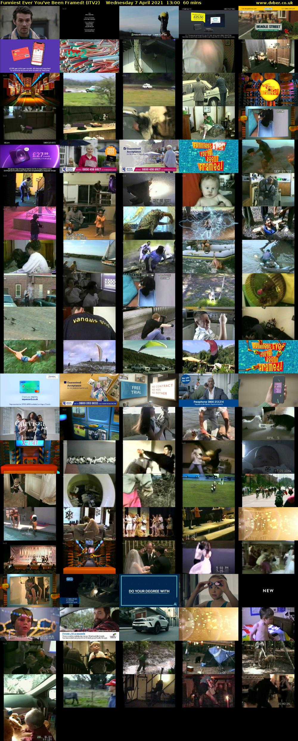 Funniest Ever You've Been Framed! (ITV2) Wednesday 7 April 2021 13:00 - 14:00