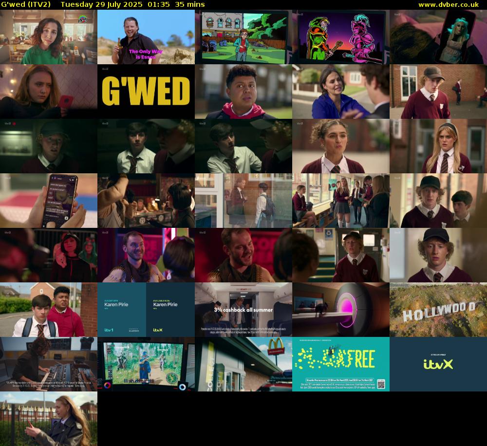 G'wed (ITV2) Tuesday 29 July 2025 01:35 - 02:10