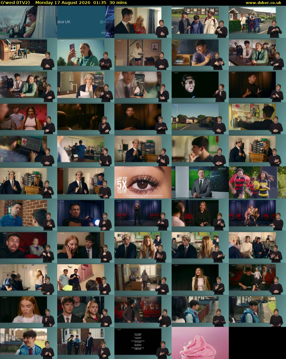 G'wed (ITV2) Monday 17 August 2026 01:35 - 02:05