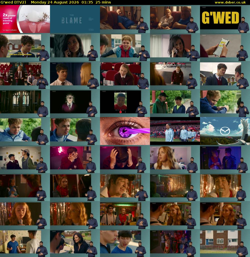 G'wed (ITV2) Monday 24 August 2026 01:35 - 02:00