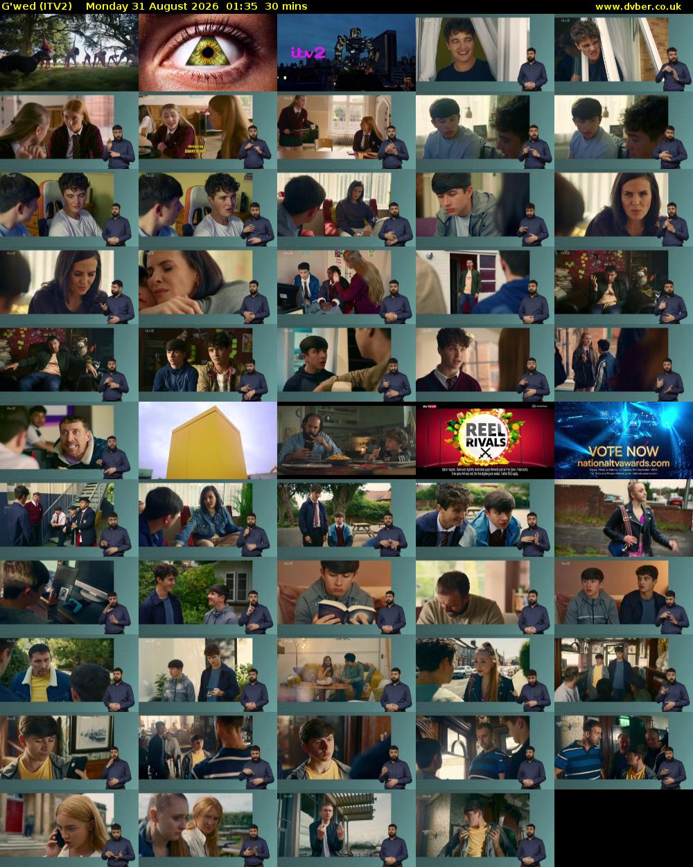 G'wed (ITV2) Monday 31 August 2026 01:35 - 02:05