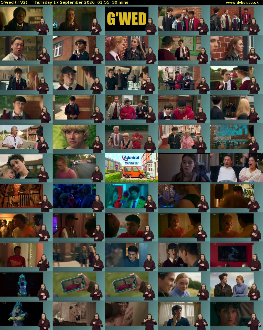 G'wed (ITV2) Thursday 17 September 2026 01:55 - 02:25