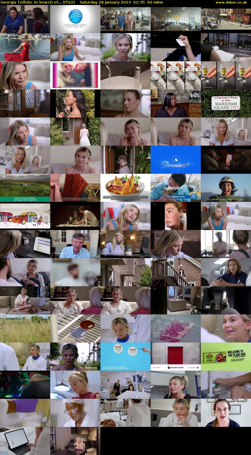 Georgia Toffolo: In Search of... (ITV2) Saturday 28 January 2023 01:35 - 02:35