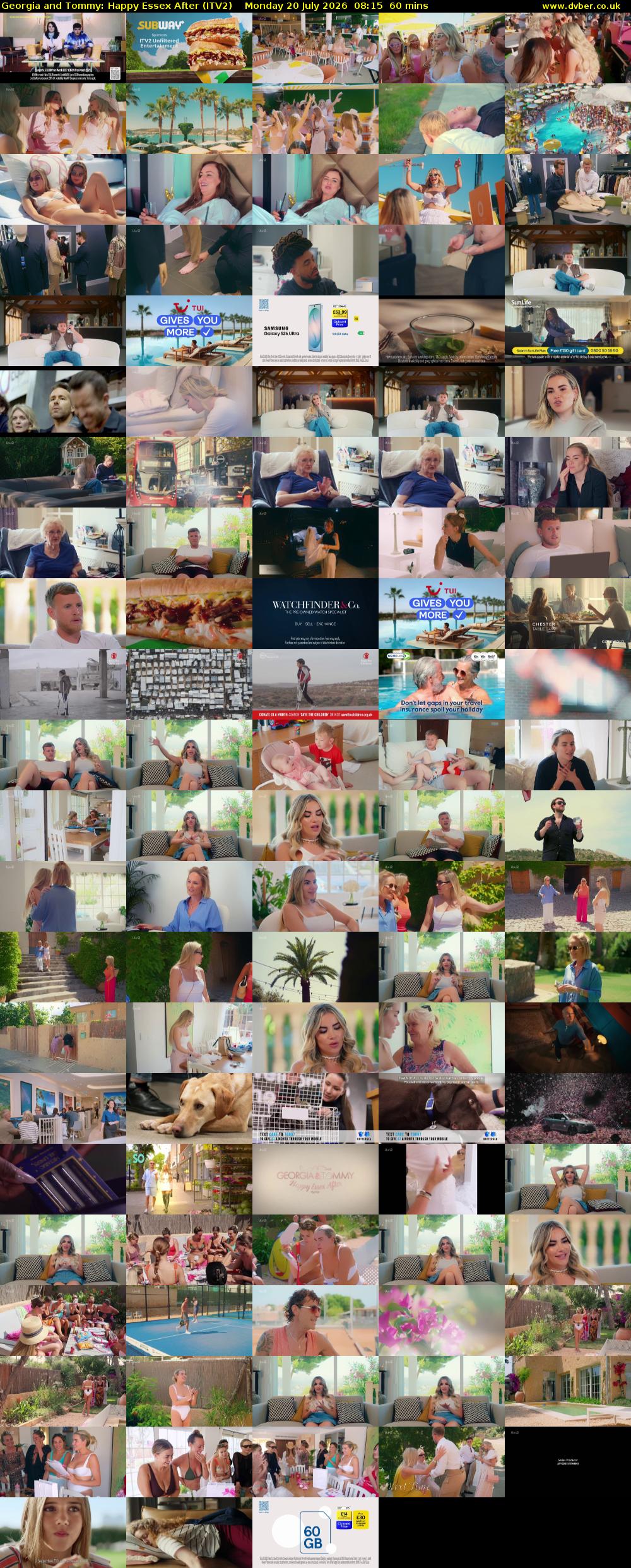 Georgia and Tommy: Happy Essex After (ITV2) Monday 20 July 2026 08:15 - 09:15