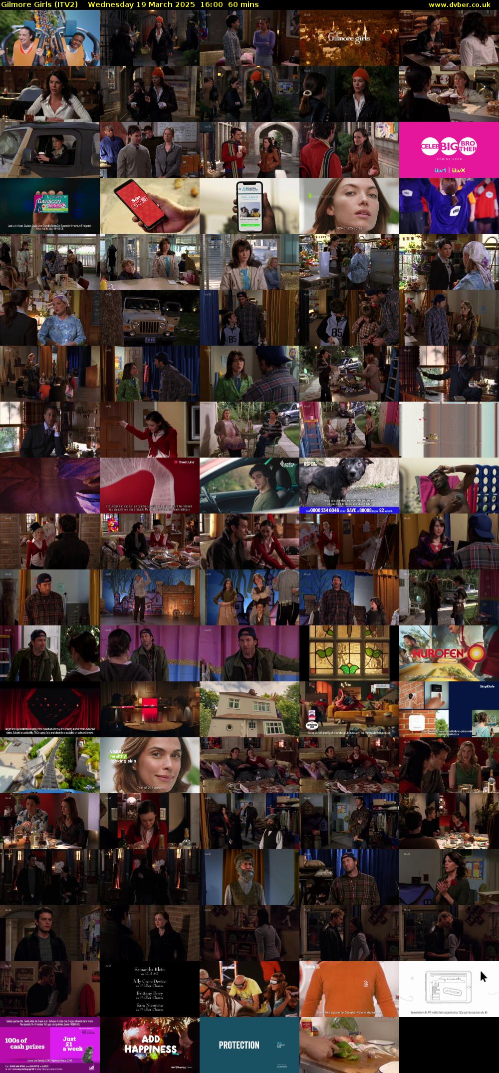 Gilmore Girls (ITV2) Wednesday 19 March 2025 16:00 - 17:00