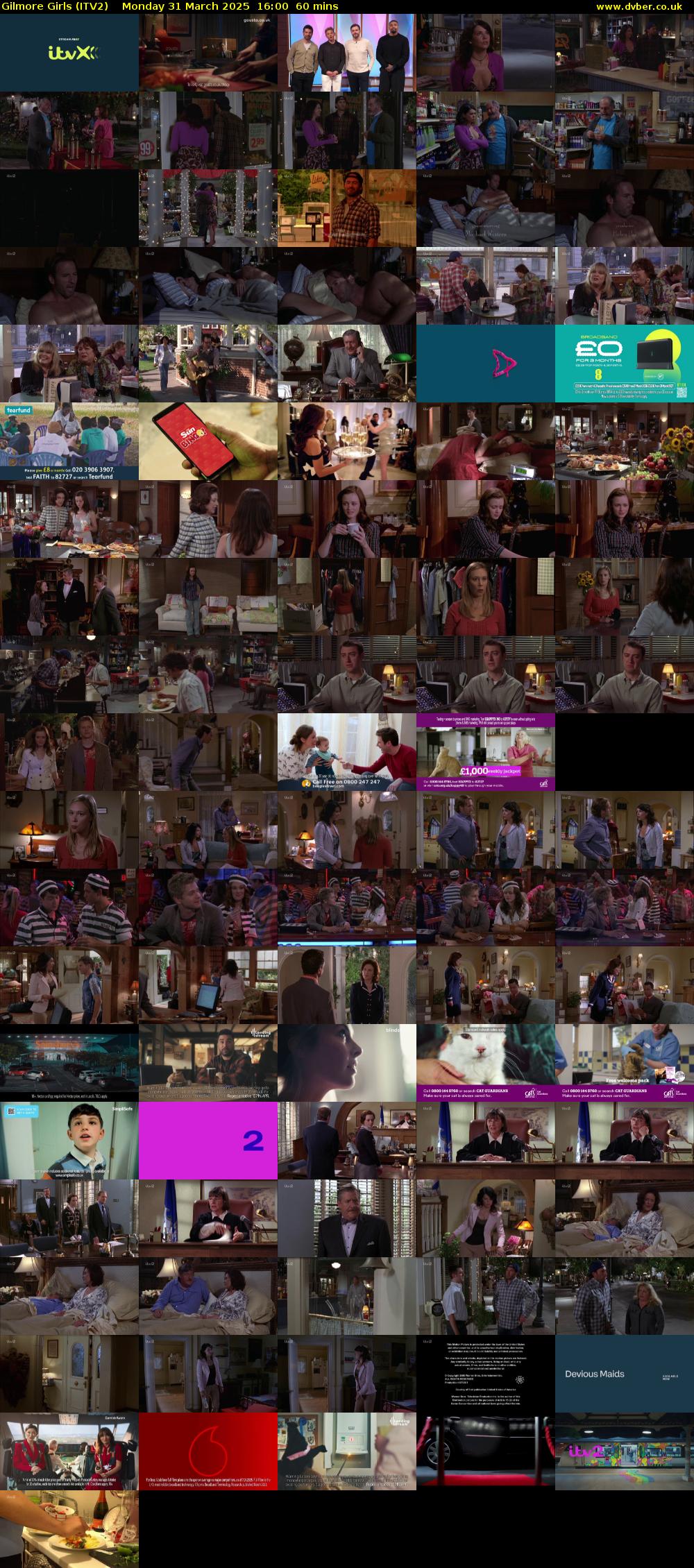 Gilmore Girls (ITV2) Monday 31 March 2025 16:00 - 17:00