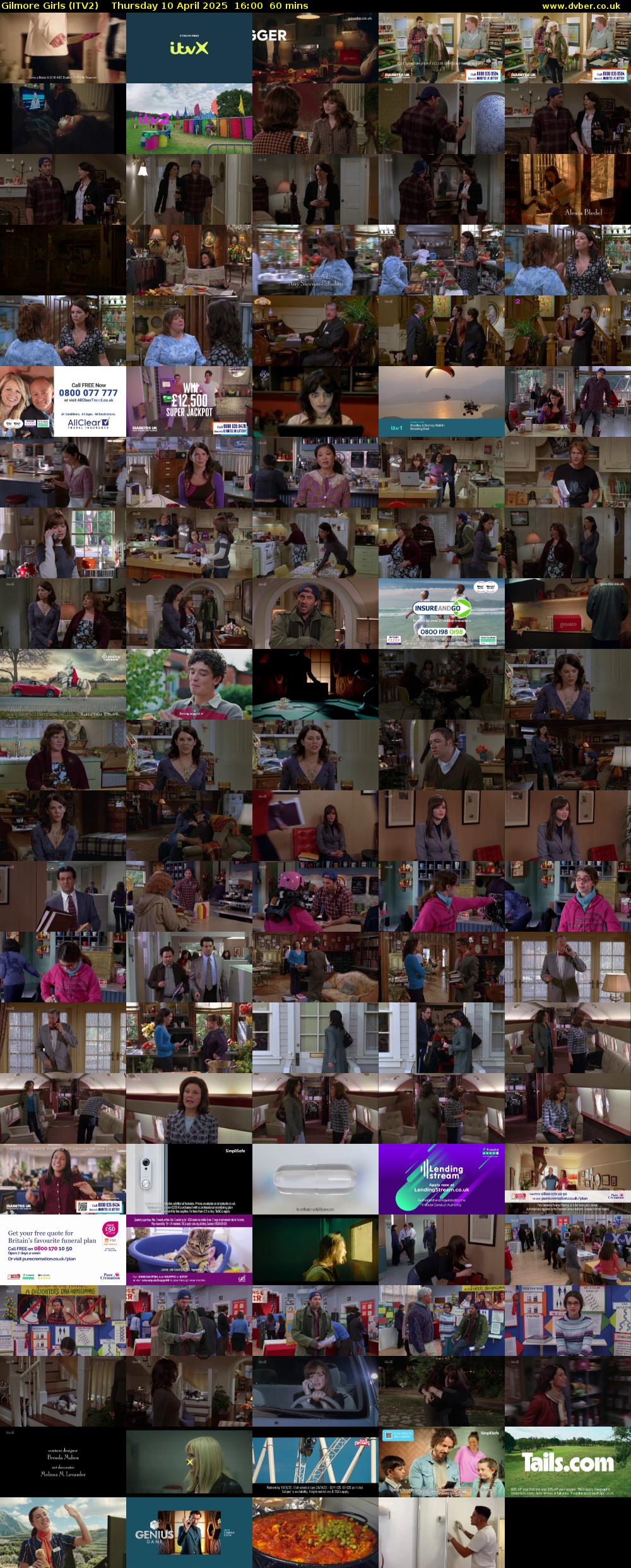 Gilmore Girls (ITV2) Thursday 10 April 2025 16:00 - 17:00