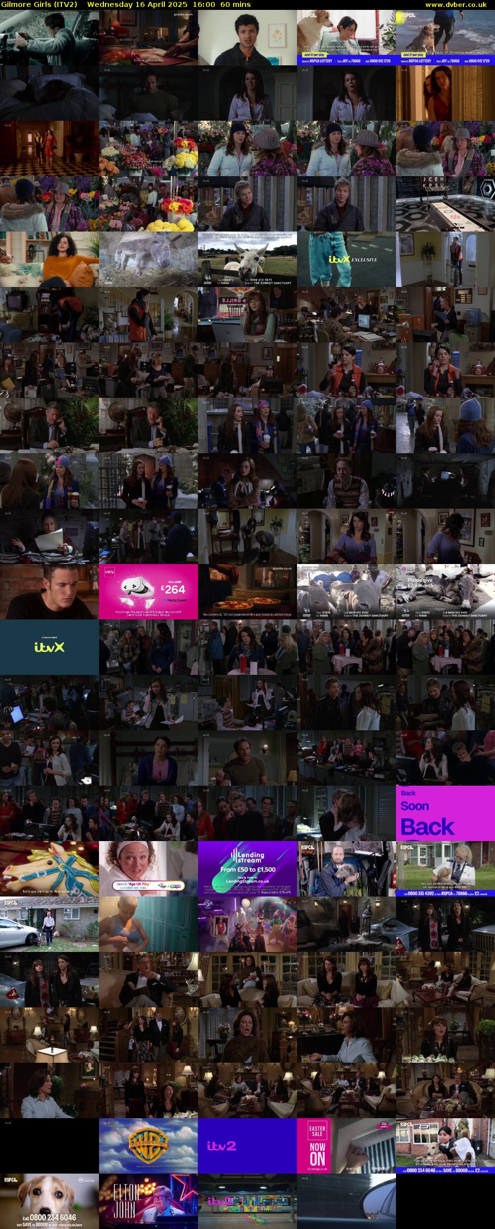Gilmore Girls (ITV2) Wednesday 16 April 2025 16:00 - 17:00