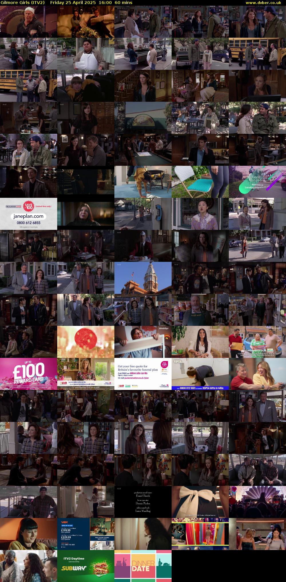 Gilmore Girls (ITV2) Friday 25 April 2025 16:00 - 17:00
