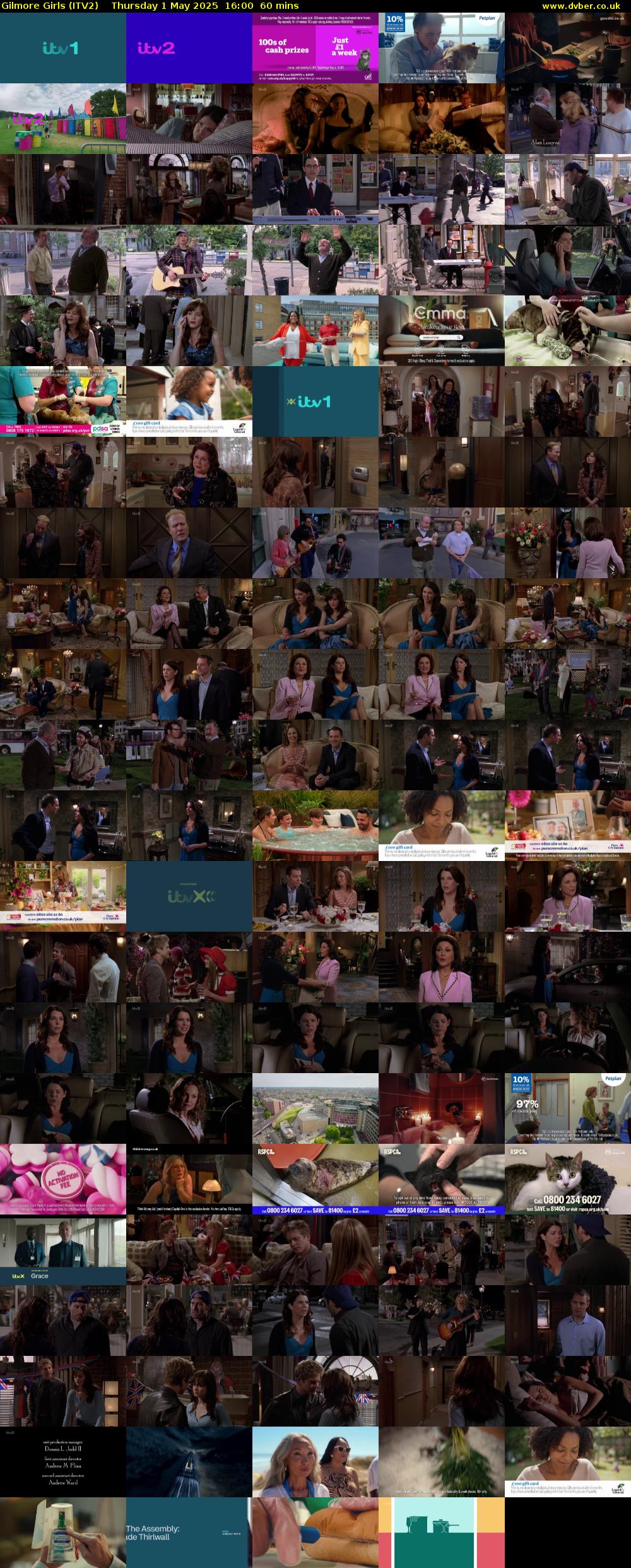 Gilmore Girls (ITV2) Thursday 1 May 2025 16:00 - 17:00