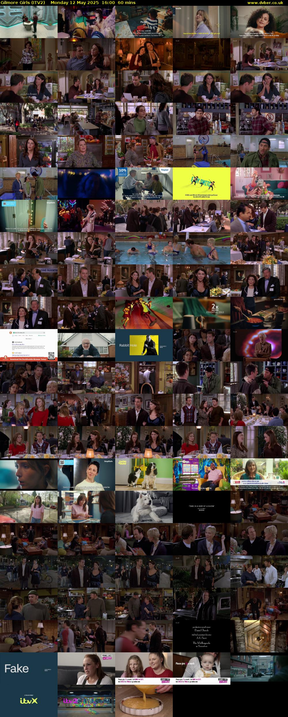 Gilmore Girls (ITV2) Monday 12 May 2025 16:00 - 17:00