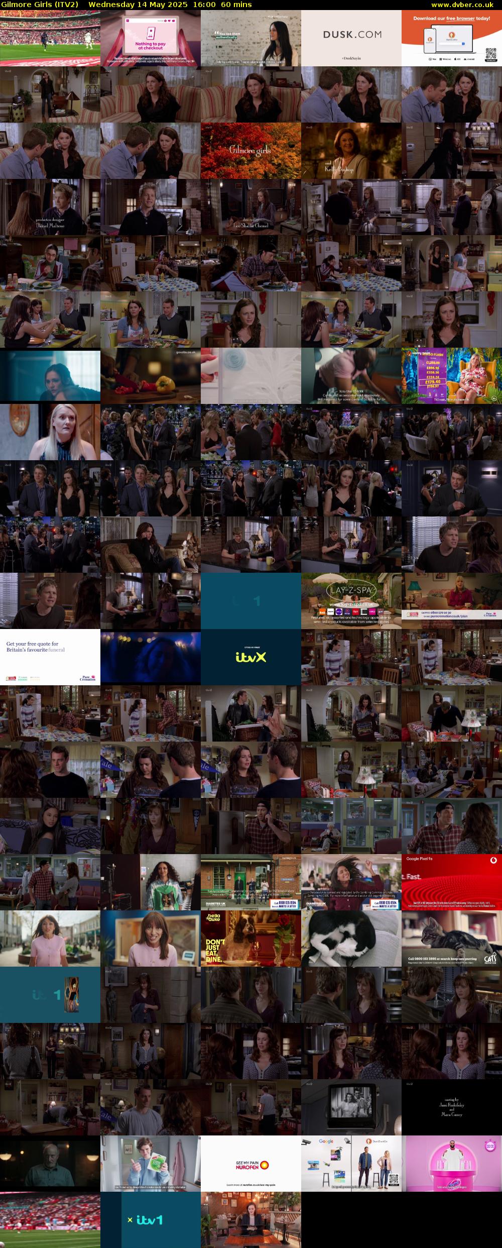 Gilmore Girls (ITV2) Wednesday 14 May 2025 16:00 - 17:00
