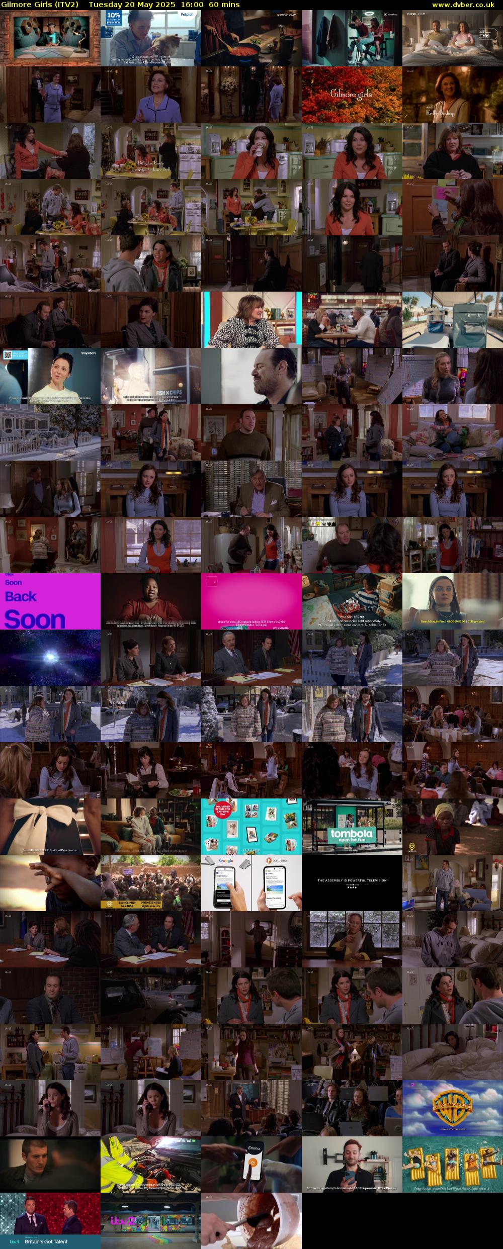 Gilmore Girls (ITV2) Tuesday 20 May 2025 16:00 - 17:00