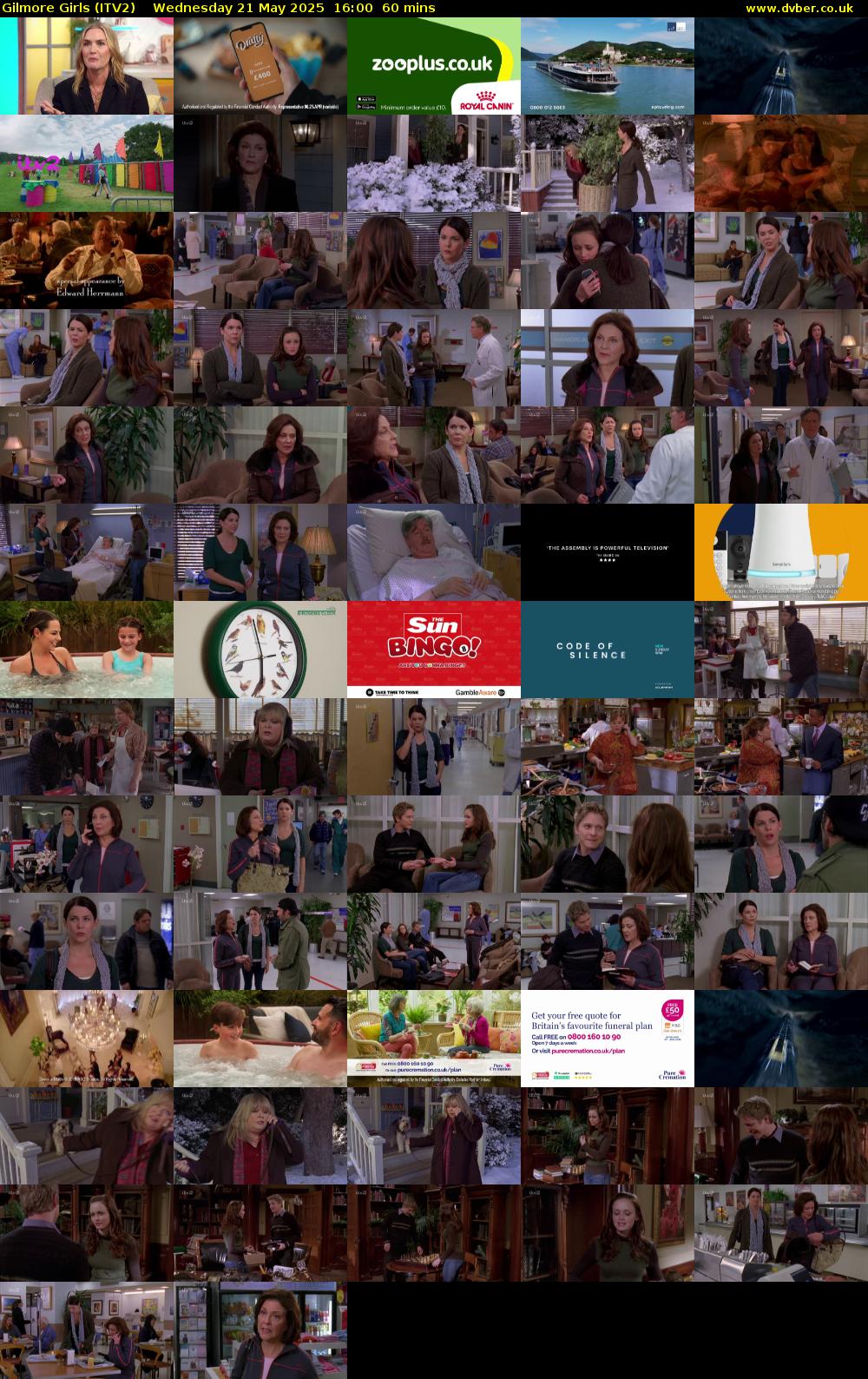 Gilmore Girls (ITV2) Wednesday 21 May 2025 16:00 - 17:00