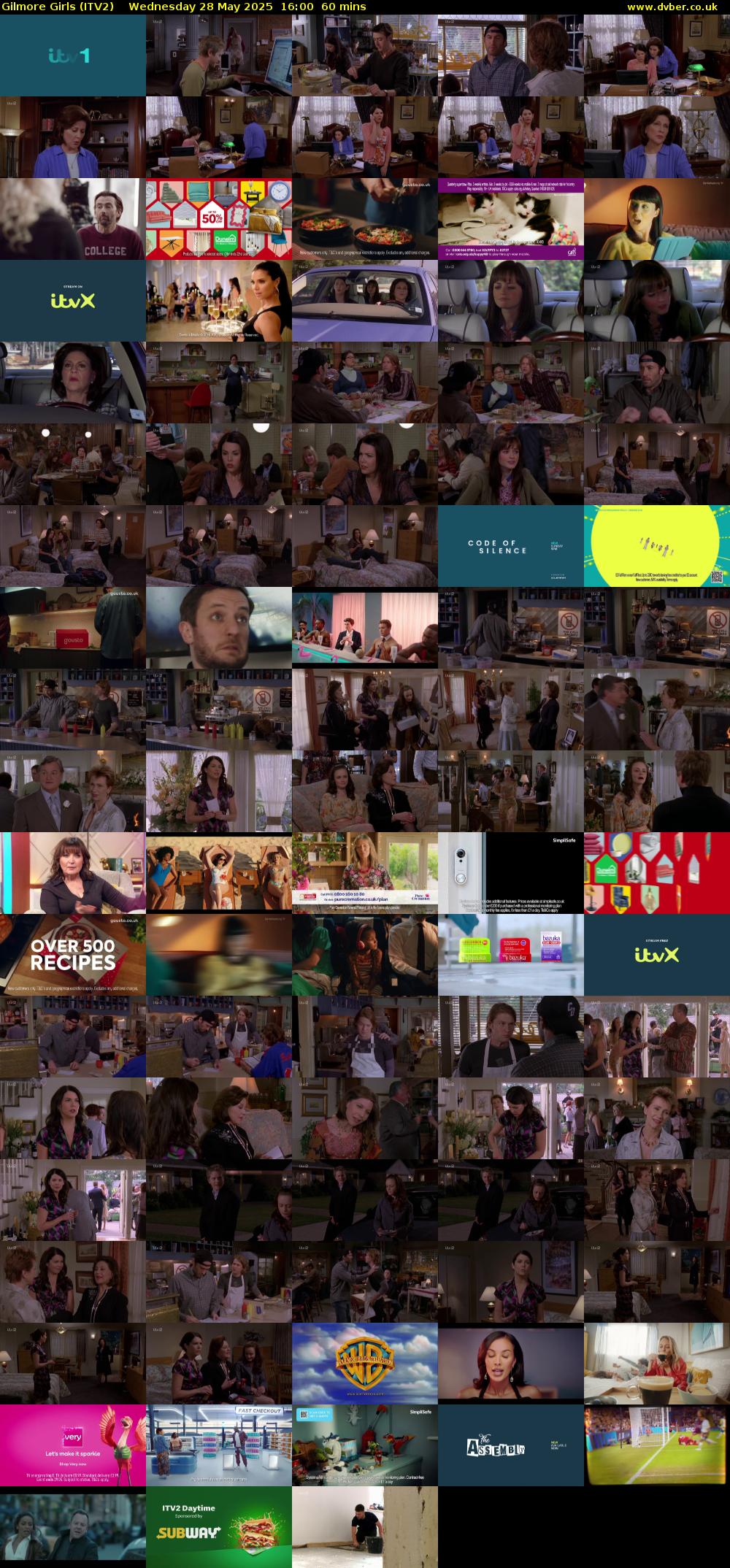 Gilmore Girls (ITV2) Wednesday 28 May 2025 16:00 - 17:00
