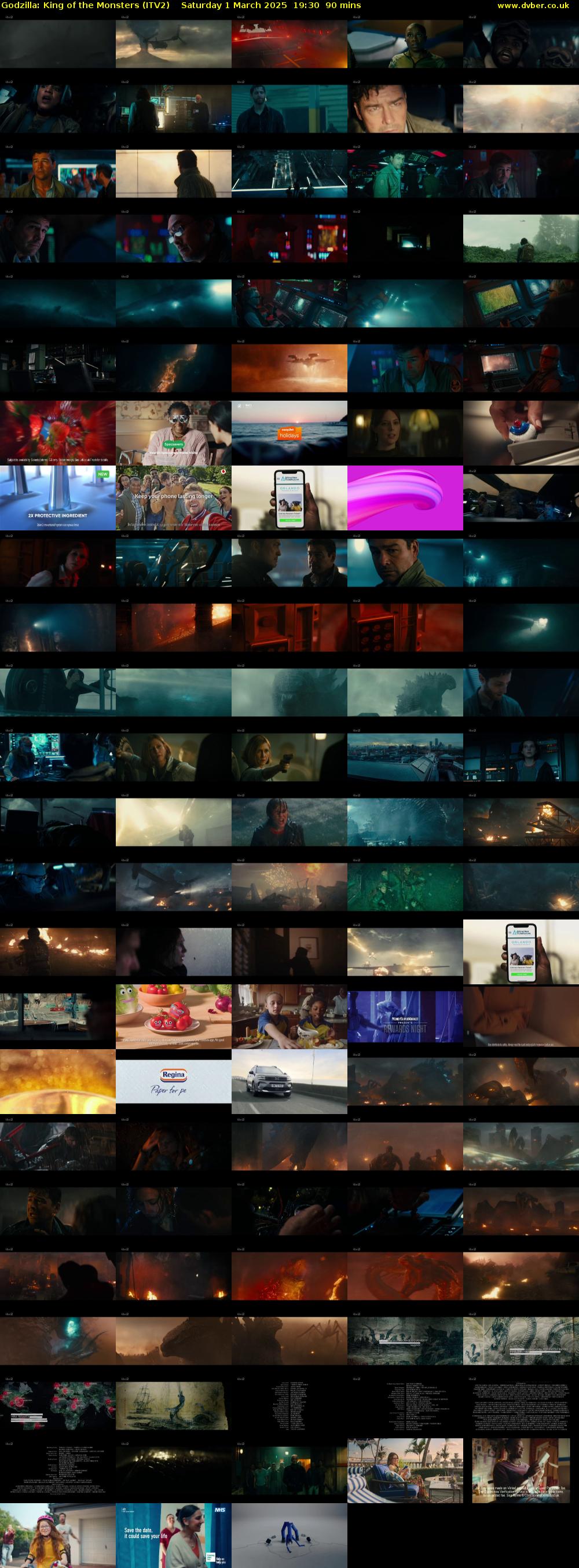 Godzilla: King of the Monsters (ITV2) Saturday 1 March 2025 19:30 - 21:00