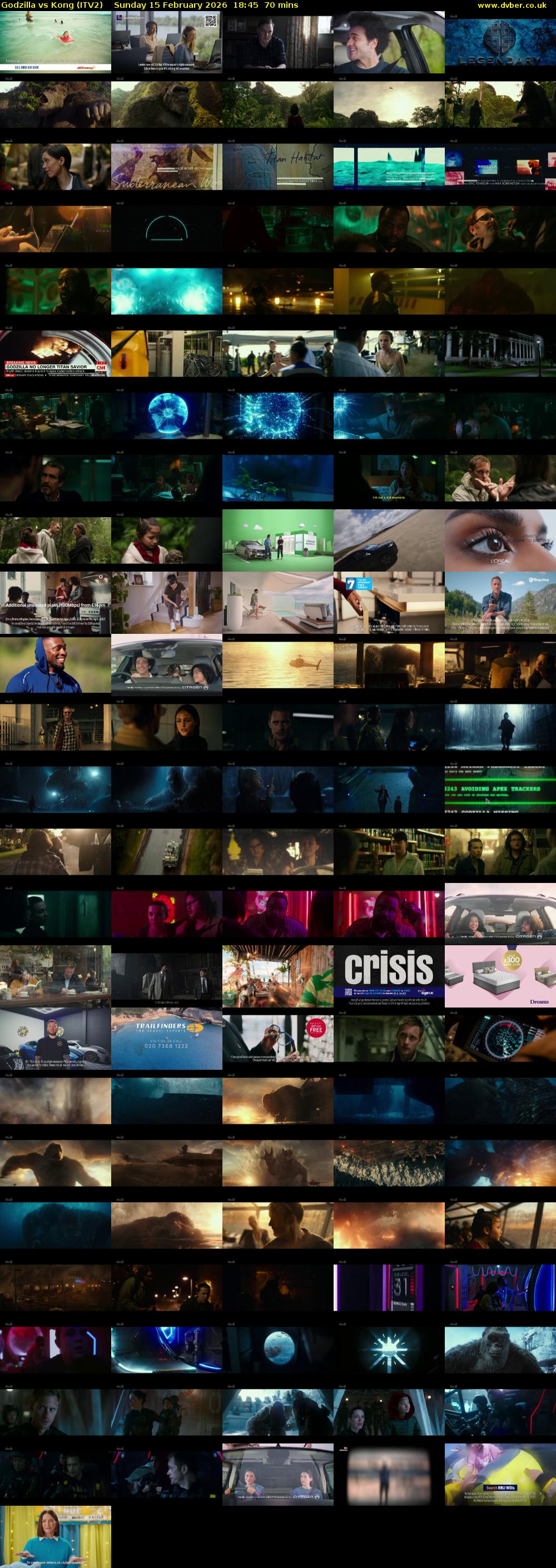 Godzilla vs Kong (ITV2) Sunday 15 February 2026 18:45 - 19:55
