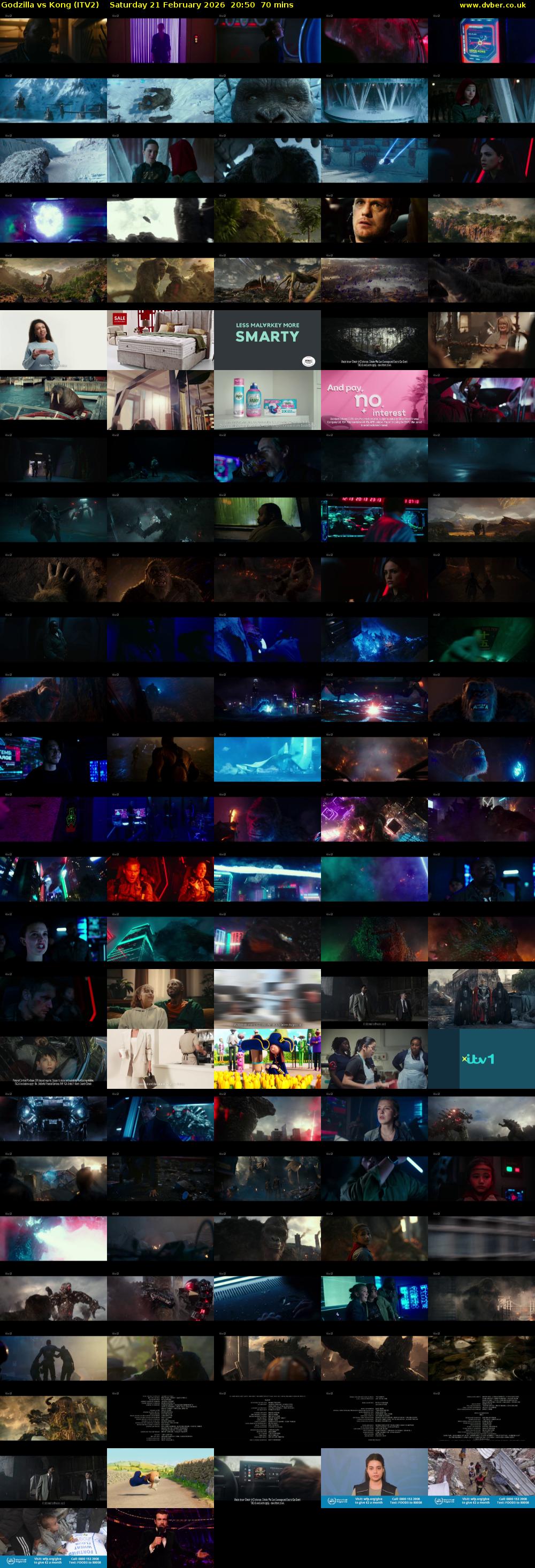 Godzilla vs Kong (ITV2) Saturday 21 February 2026 20:50 - 22:00